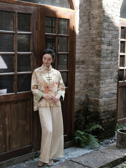 盛唐婧 |真丝宋锦折枝团花纹外套 商品图11