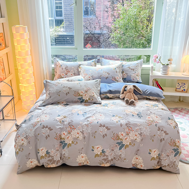 利路米家纺24年春季新款全棉印花四件套牡丹花开