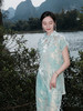 盛唐婧 |蒂芙尼蓝国风丝绒短袖上衣 商品缩略图3