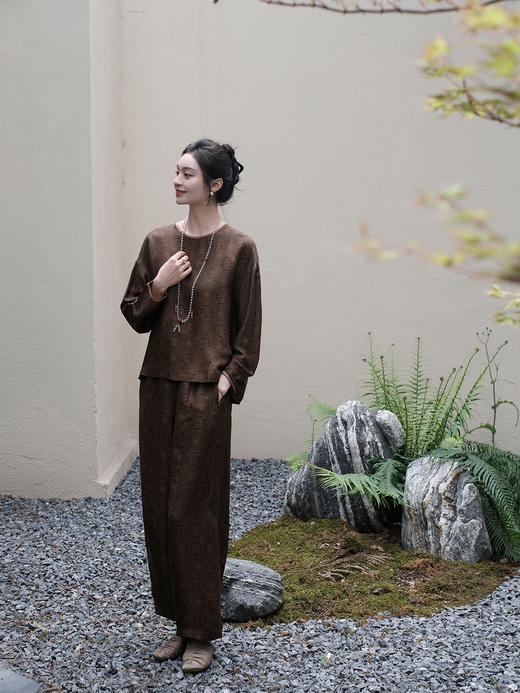 盛唐婧 |真丝香云纱花罗香蕉裤 商品图0