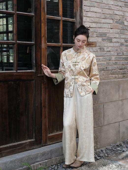 盛唐婧 |真丝宋锦折枝团花纹外套 商品图9