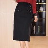 开叉半身裙女2024春装新款三粒扣高腰显瘦一步裙直筒裙6502 商品缩略图2