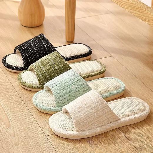 亚麻拖鞋女款春秋居家室内吸汗防滑四季家用棉麻布拖鞋男 商品图0
