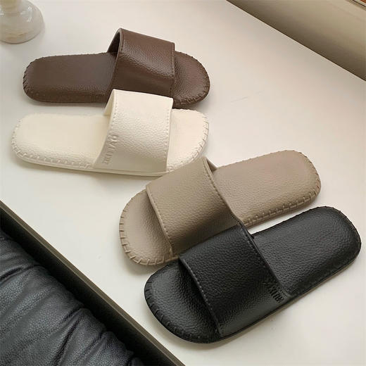 情侣复古皮纹居家防滑拖鞋男女夏软底eva一字凉拖鞋 商品图6