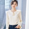 国风盘扣圆领提花雪纺衫2024春装新款洋气小衫女衬衣0586 商品缩略图3