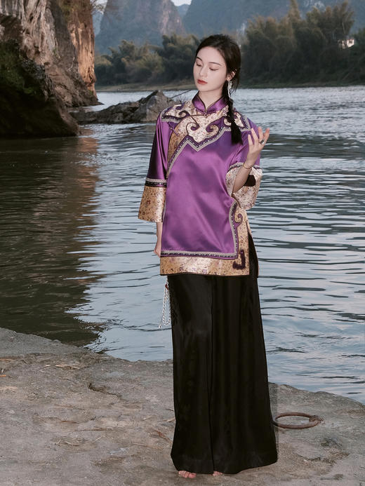 盛唐婧 |高货/重缎真丝立领外套[特价品] 商品图5