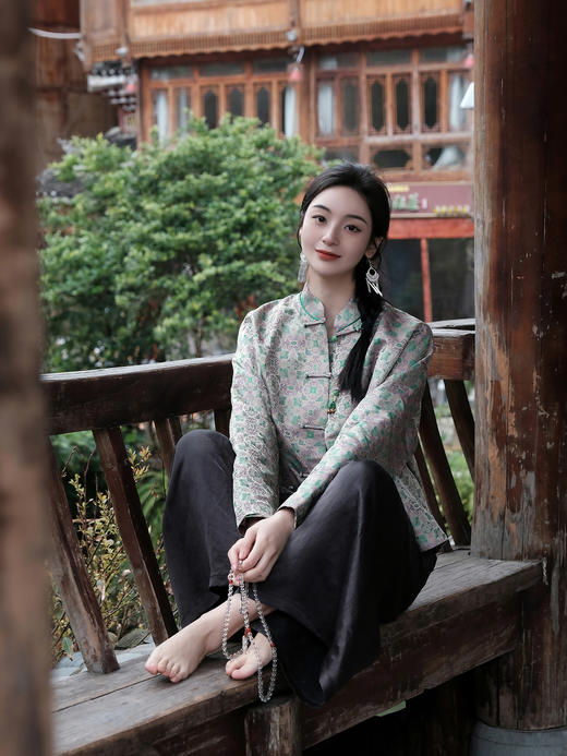 盛唐婧 |真丝宋锦如意纹外套 商品图4