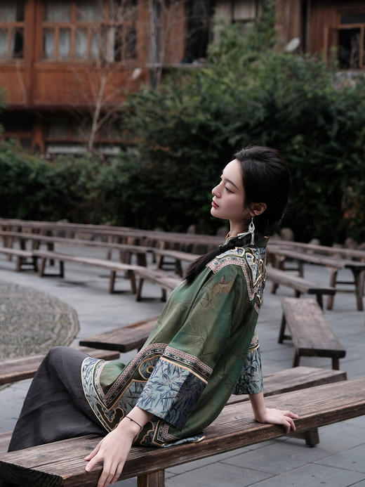 盛唐婧 |高货/重缎真丝香云纱竹纹外套[特价品] 商品图3
