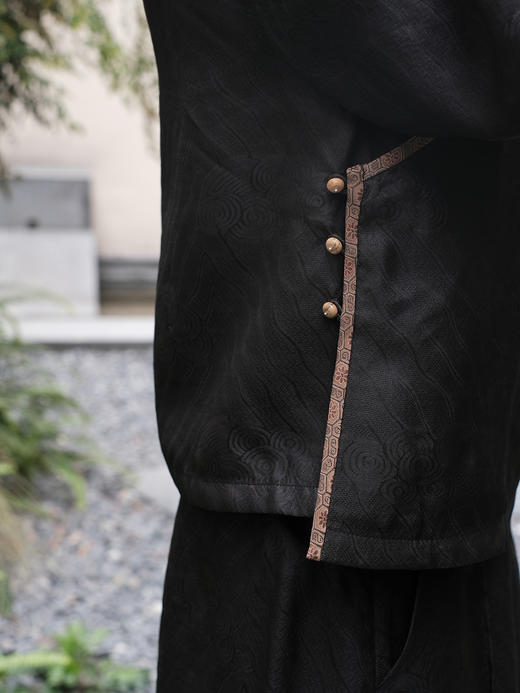 盛唐婧 |原色香云纱绞罗直襟上衣 商品图3