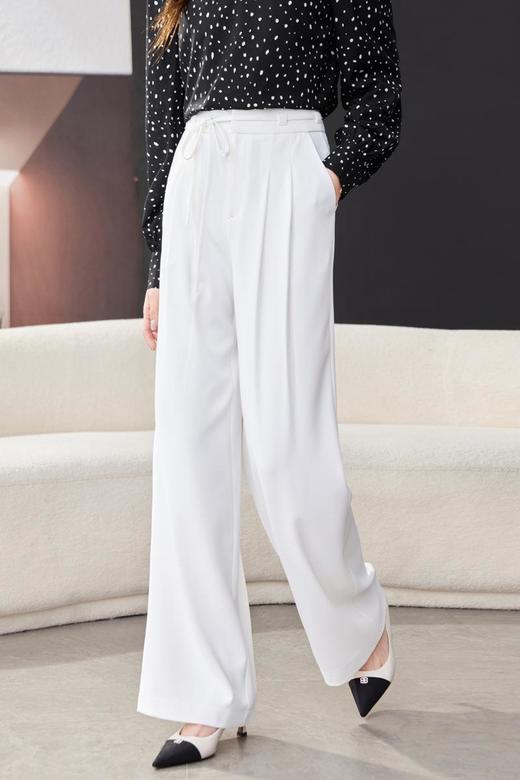 白色阔腿裤女2024春装新款显瘦直筒裤垂感气质女长裤1796 商品图3