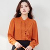 立领荷叶边雪纺衫2024春装新款波点洋气小衫长袖女衬衣8889 商品缩略图0