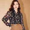 碎花雪纺衫女上衣2024春装新款时尚洋气小衫长袖女衬衣8902 商品缩略图1