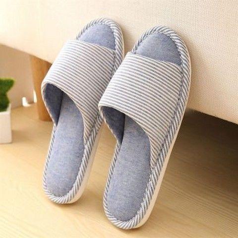 亚麻拖鞋女春秋室内家居家情侣防滑厚底静音四季棉麻布拖鞋男夏季 商品图5