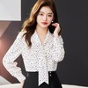 V领飘带碎花雪纺衫2024春装新款职业小衫长袖女衬衣1793 商品缩略图2