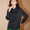 盘扣立领缎面提花雪纺衫2024春装新款洋气小衫长袖女衬衣8901 商品缩略图3