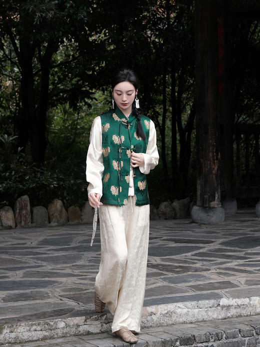 微瑕秒杀|  盛唐婧 |真丝织金蝴蝶宋锦马甲[特价品]](特殊商品不退不换) 商品图2