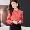 木耳边雪纺衫女2024春装新款职业洋气小衫长袖女衬衣1766 商品缩略图0