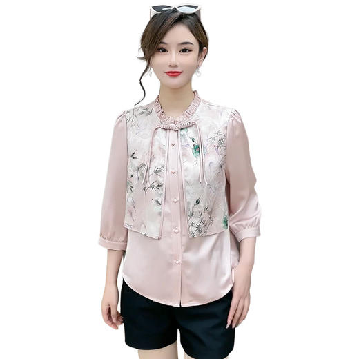 QYM-814A53新款中式衬衫新款女装夏季洋气国风小衫 商品图4