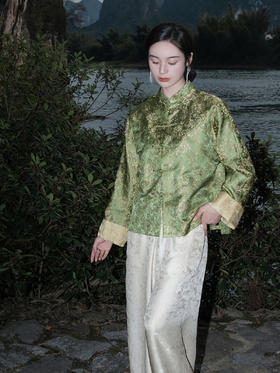  盛唐婧 |限量款宋锦老料繁花对襟外套