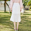 欧芮儿2019春装新款白色网纱拼接半身裙不规则下班鱼尾裙半裙 商品缩略图1