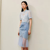 国风新中式网纱蕾丝雪纺衫夏季盘扣领仙美上衣女MS88TP255B00 商品缩略图1