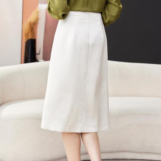 开叉半身裙女2024春装新款高腰中长款包臀裙A字裙1795 商品图4