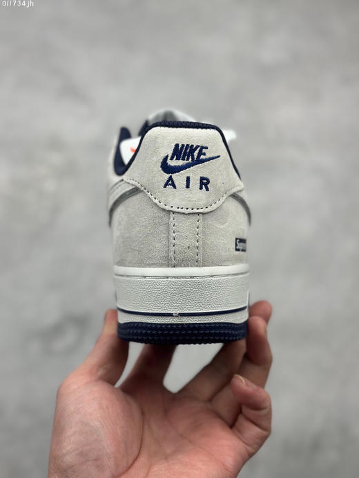 夏日特惠💰460 海外限量发售 公司级 Nike Air Force 1 07 Low “灰深蓝”全麂皮supreme联名秋冬 空军一号低帮休闲板鞋 商品图7