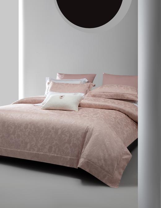 利路米家纺24年春季新款百支匹马棉色织提花四件套  卢浮花园--赤粉 商品图1