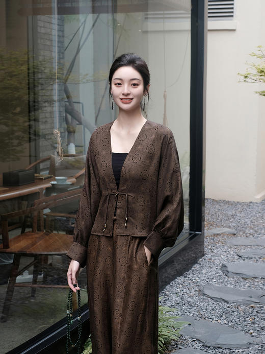 盛唐婧 |真丝绞罗复古对襟外套 商品图0