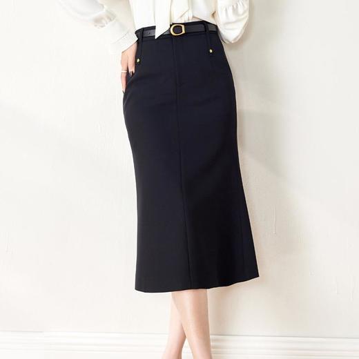 开叉半身裙鱼尾裙女2024春装新款高腰显瘦中长裙包臀裙6516 商品图2