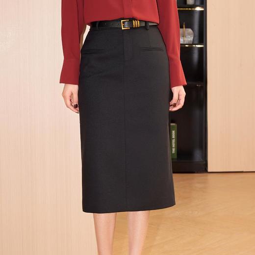 开叉半身裙女2024春装新款高腰显瘦中长款直筒裙一步裙6505 商品图4