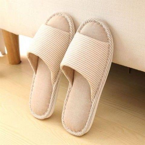 亚麻拖鞋女春秋室内家居家情侣防滑厚底静音四季棉麻布拖鞋男夏季 商品图4