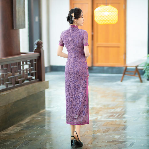 妈妈旗袍3分袖复古修身SYG801 商品图1