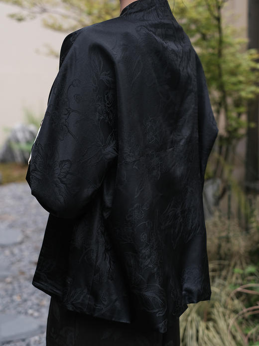 盛唐婧 |真丝缎提花折枝牡丹外套 商品图4
