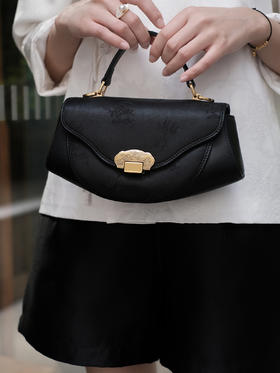 盛唐婧 |真丝香云纱梅兰竹菊手提包（特价品）(特殊商品不退不换)