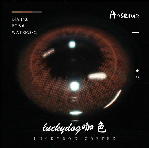 AnSerua安视彩 Lucky Dog幸运咖 年抛直径14.0mm日常美瞳 深棕色 商品图4