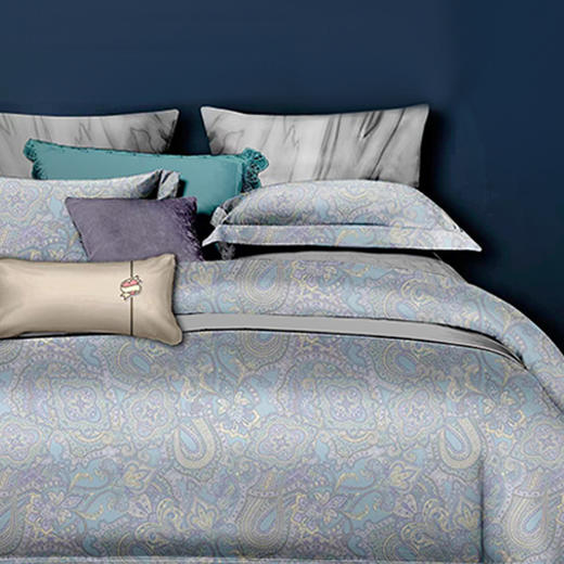 【春上新】10楼 安睡宝 长绒棉数码印花四套件-奥莉维 吊牌价3999-4299元 活动价1699-1799元 商品图2