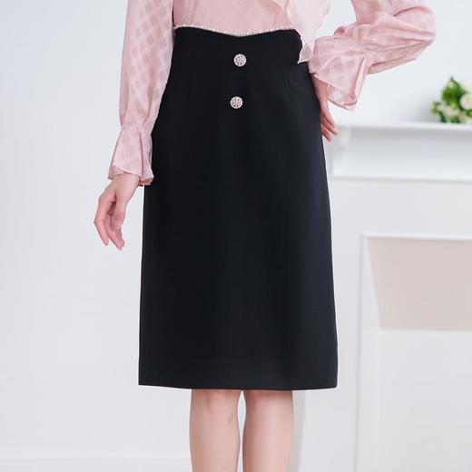 高腰显瘦半身裙女2024春装新款中长款直筒裙纯色包臀裙5108 商品图0