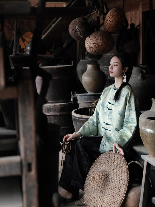 盛唐婧 |真丝宋锦竹菊外套 商品图3