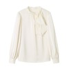 立领蝴蝶结雪纺衫上衣2024春装新款洋气小衫长袖女衬衣0593 商品缩略图4