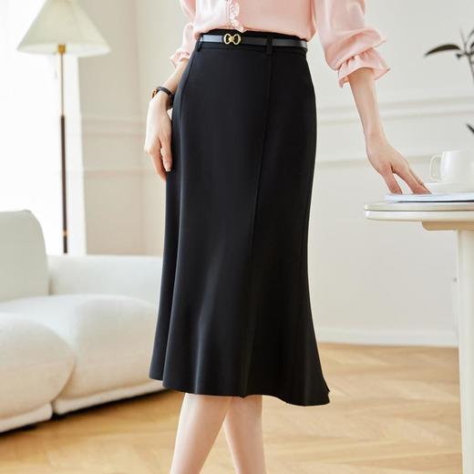 绿色鱼尾裙女2024春装新款高腰显瘦中长款半身裙包臀裙600 商品图1