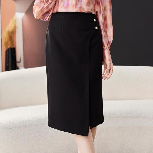 紫色半身裙女2024春装新款高腰显瘦西装裙中长款包臀裙1777 商品图3