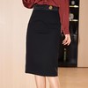压褶高腰半身裙女2024春装新款通勤包臀裙中长款西装裙6511 商品缩略图3