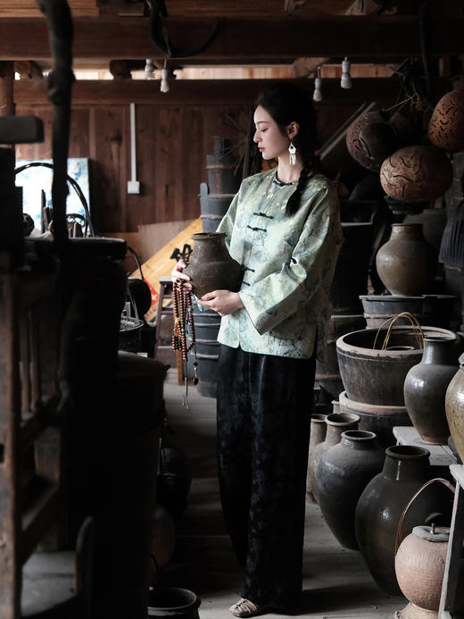 盛唐婧 |真丝宋锦竹菊外套 商品图4