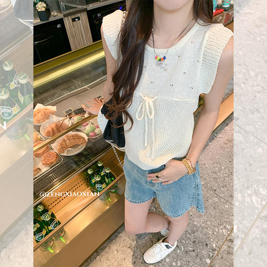 <曾小咸推荐>2色针织系带上衣 日常99.99 立降40 秒杀59.99 ！ 商品图2