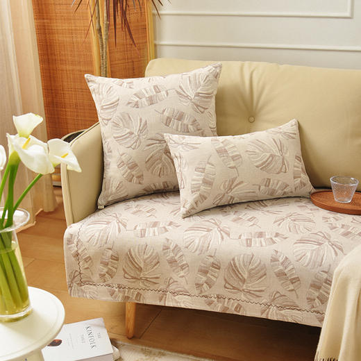 龟背竹系列沙发巾棉四季通用高端轻奢防滑 商品图0