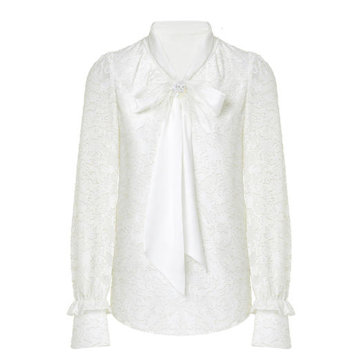 精致复古提花百搭衬衫优雅温柔风衬衣秋装上衣女MS88TP503A10 商品图1