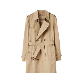 BURBERRY 巴宝莉 男士肯辛顿版型 – 短款 Heritage Trench 束腰风衣 蜂蜜色 8079390 A1366