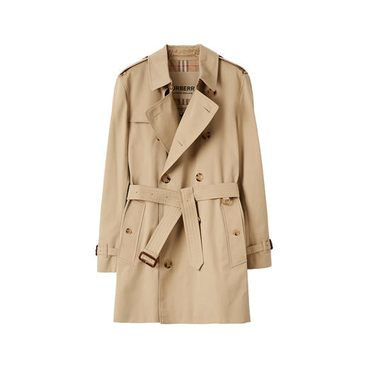 BURBERRY 巴宝莉 男士肯辛顿版型 – 短款 Heritage Trench 束腰风衣 蜂蜜色 8079390 A1366 商品图0