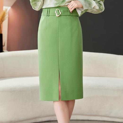 黑色开叉半身裙女2024春装新款高腰直筒裙中长款包臀裙1753 商品图4